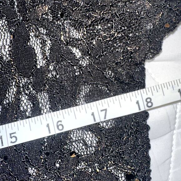 BKE Womens Size Large Black Lace Brown Sequin Short Sleeve Shirt - Picture 6 of 7